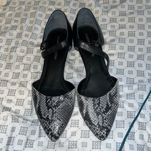 Franco Sarto Snakeskin Comfort Leather Flats - 8.5